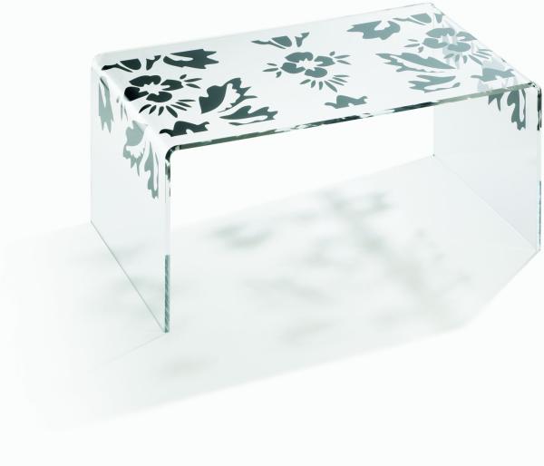 MiaMöbel Acryl Couchtisch floral schwarz Acryl Modern