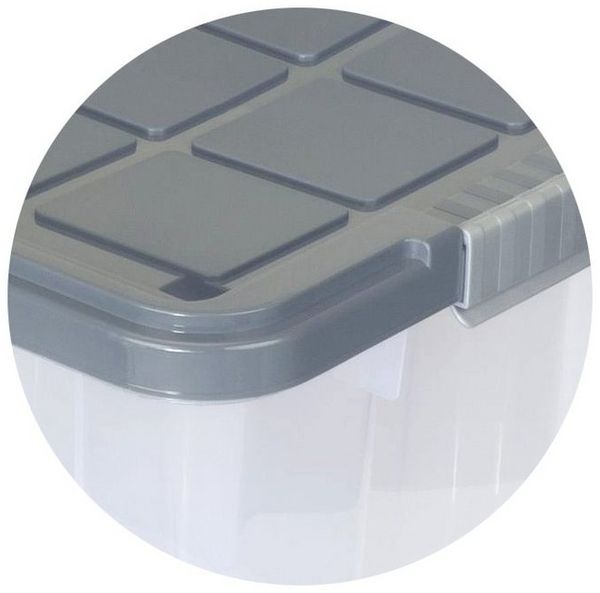 BigDean Allzweckkiste Eurobox mit Deckel und Rollen 60 x 40 x 33 cm stahlgrau Griffe silber (Set, 1 St, Eurobox + Deckel), Quadratisch, Praktisch, Robust.