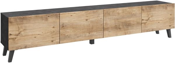 Home affaire Lowboard LOWBOARD PHUKET II, TV-Kommode Breite 190cm (1 St), Modernes, griffloses Design mit 4 Klappen in eleganten, matten Farben