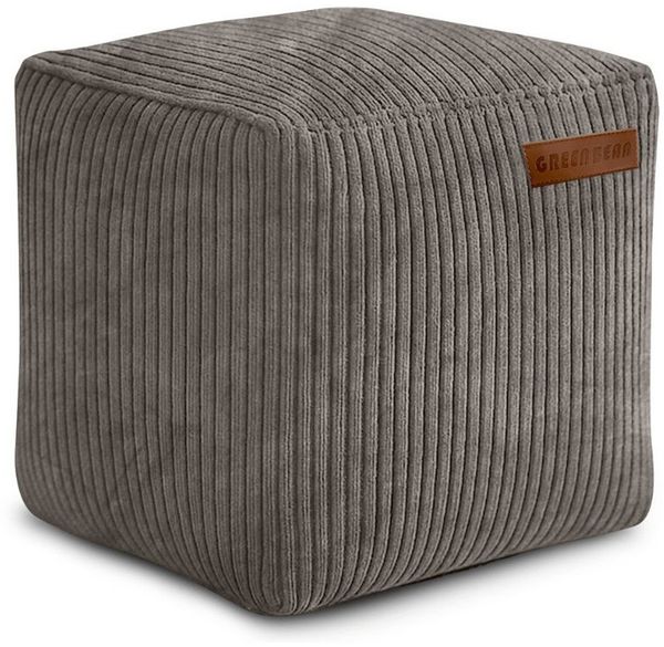 Green Bean Pouf Cube Cord (Indoor Sitzhocker Sitzkissen Fußhocker Relax-Sessel, Made in Germany), die ideale Ergänzung zum Sitzsack