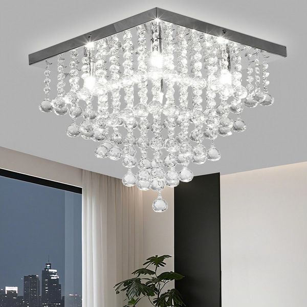 oyajia Deckenleuchte Moderne Kristall Deckenlampen, Luxus Wohnzimmer Kronleuchter G9 Sockel, LED wechselbar, Quadrat Kronleuchter Deckenleuchte, für Wohnzimmer Schlafzimmer Küche