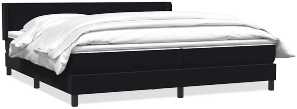 vidaXL Boxspringbett mit Matratze Schwarz 180x210 cm Samt 3317957