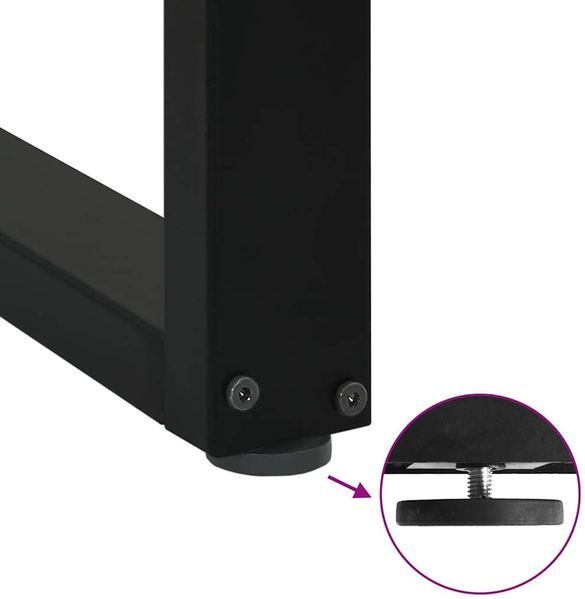 vidaXL Konsolentischbeine U-Form 2 Stk. Schwarz 28x(72-73) cm Stahl 4013168 Bild 9