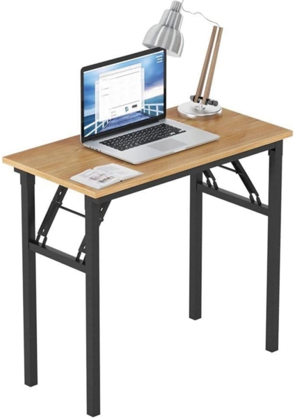 Klapptisch Schreibtisch PC Tisch klein Bürotisch Holz 80x40CM Teak-Schwarz