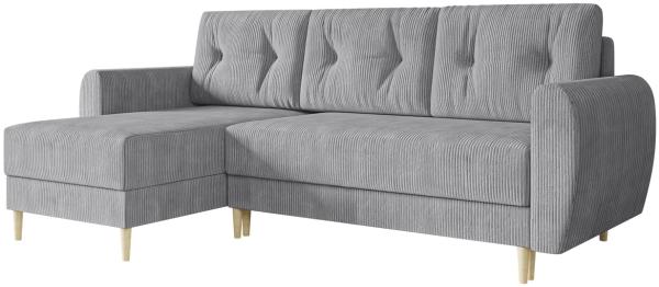 Ecksofa Jazon L Cord mit Bettkasten und Schlaffunktion (Farbe: Poso 110)