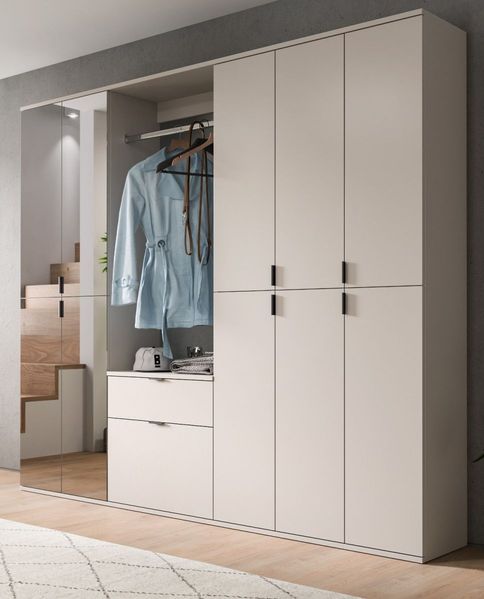 Garderobe mit Spiegel Line-Up in kaschmir 213 x 193 cm