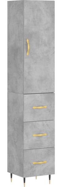 vidaXL Highboard Betongrau 34,5x34x180 cm Holzwerkstoff 3198837