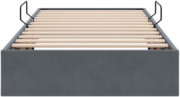 vidaXL Ottoman Bettgestell mit Speicher Dunkelgrau 100 x 200 cm Samt 3442863 Bild 7