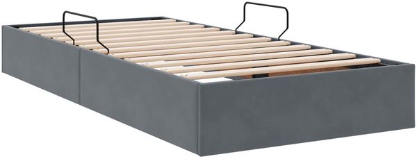 vidaXL Ottoman Bettgestell mit Speicher Dunkelgrau 100 x 200 cm Samt 3442863 Bild 9