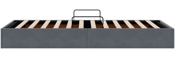 vidaXL Ottoman Bettgestell mit Speicher Dunkelgrau 100 x 200 cm Samt 3442863 Bild 8