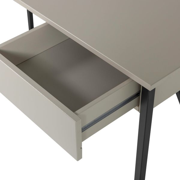 Schreibtisch New Julius aus FSC-Kiefernholz, modern mit Schublade, hellgrau, 126 x 53 cm Bild 6