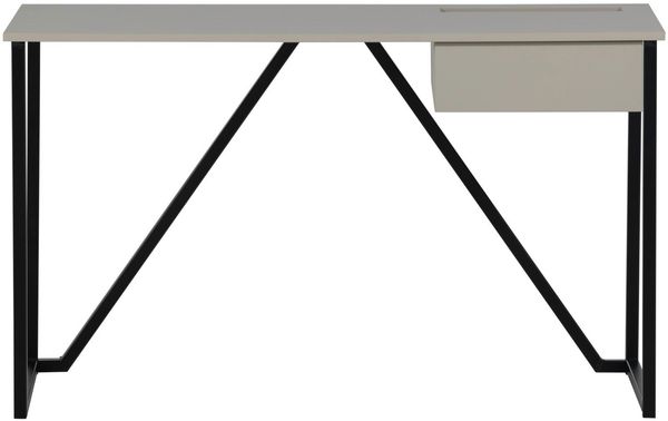 Schreibtisch New Julius aus FSC-Kiefernholz, modern mit Schublade, hellgrau, 126 x 53 cm Bild 2