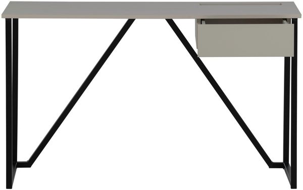 Schreibtisch New Julius aus FSC-Kiefernholz, modern mit Schublade, hellgrau, 126 x 53 cm Bild 5