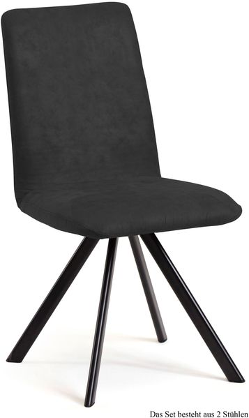 Esszimmerstuhl drehbar (2er-Set) Denny 47x92x60 Schwarz/Anthrazit