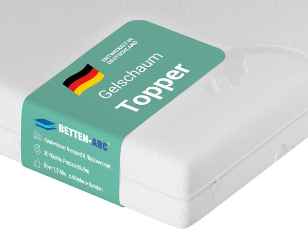 Betten-ABC ViGeTo Kombitopper - Auflage mit Visco- oder Gelschaum, Ausführung: Gelschaum, Größe: 180 x 200 cm