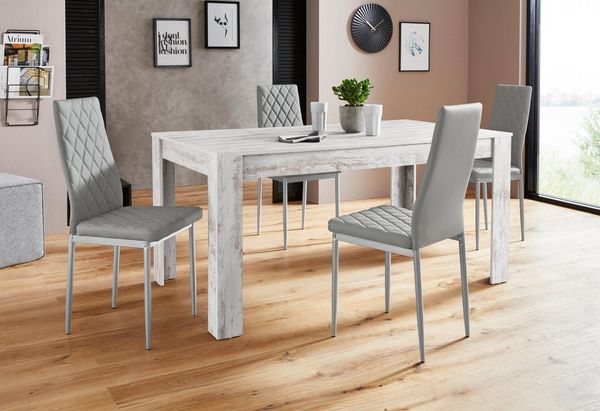 OTTO home Essgruppe Lynn160/Brooke, (Set, 5-tlg), Tisch mit 4 Stühlen