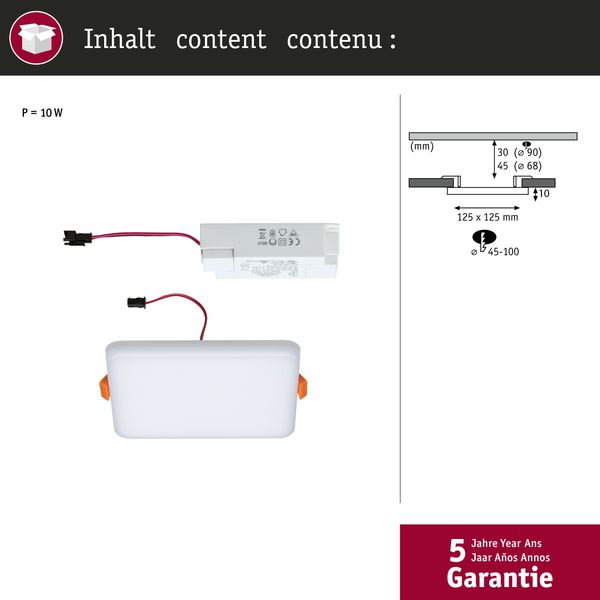 Paulmann No. 92397 LED Einbaupanel Veluna VariFit IP44 125x125 mm 4.000K Satin Bild 5
