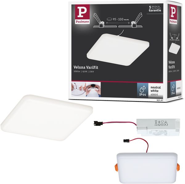 Paulmann No. 92397 LED Einbaupanel Veluna VariFit IP44 125x125 mm 4.000K Satin Bild 6