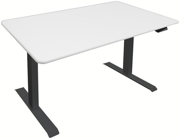 HOME DELUXE Höhenverstellbarer Schreibtisch elektrisch LUMINA - 120 x 60 cm Weiß/Schwarz