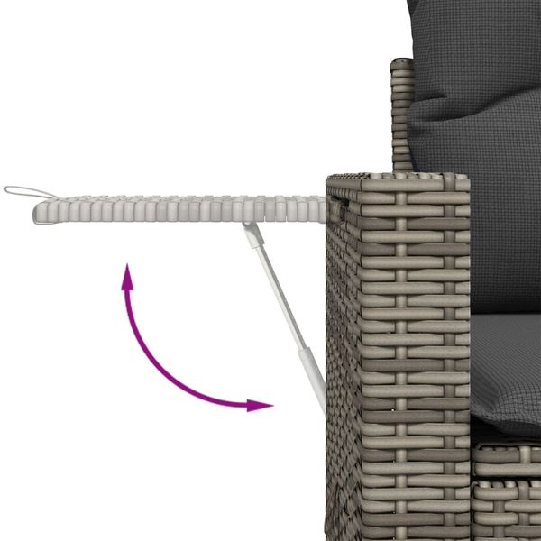 vidaXL 9-tlg. Garten-Sofagarnitur mit Kissen Grau Poly Rattan 3327168 Bild 7