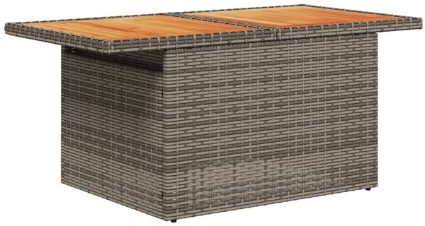 vidaXL 9-tlg. Garten-Sofagarnitur mit Kissen Grau Poly Rattan 3327168 Bild 4