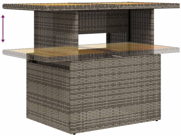 vidaXL 9-tlg. Garten-Sofagarnitur mit Kissen Grau Poly Rattan 3327168 Bild 8