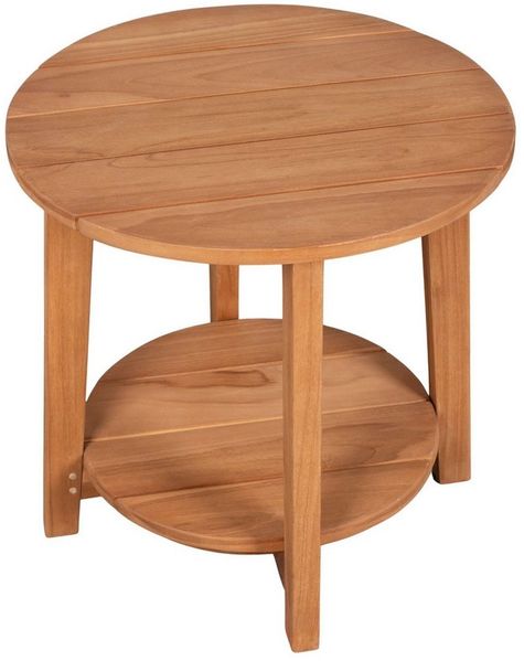 bene living Gartentisch Milton 50 cm, Teakholz - zweite Ebene - flexibel einsetzbar