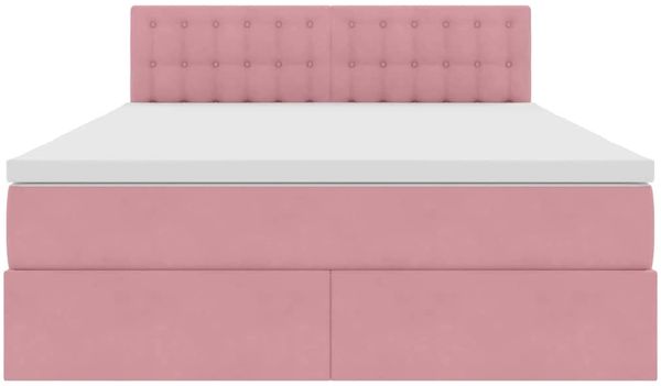 vidaXL LED-Speicherbett mit Matratze Rosa 140 x 190 cm Samt 3371516 Bild 8