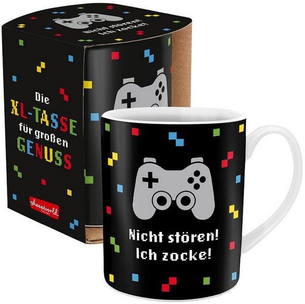 Jumbo Tasse Becher Tee Kaffeetasse 60cl Geschenk Sheepworld ZOCKEN 74853