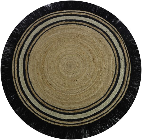 Tapis Petit Round Tess Teppich 110 x 110 cm Black