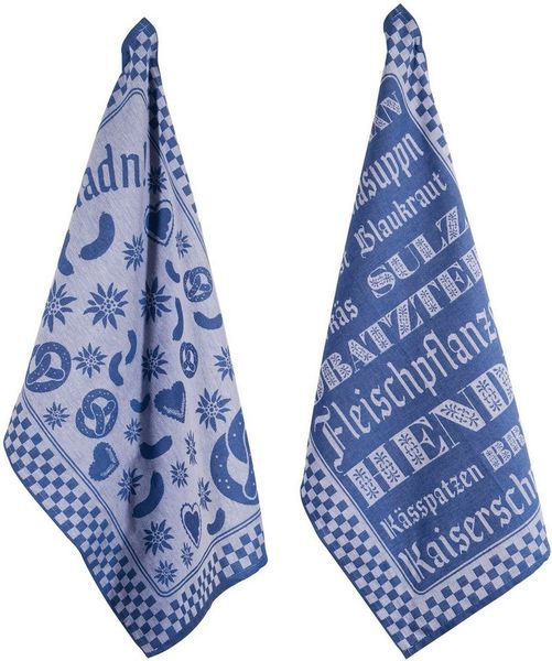 PAD Geschirrtuch HEIMAT, (Set, 2-tlg), 100% Baumwolle, 50x70 cm, Motiv Bayrische Spezialitäten