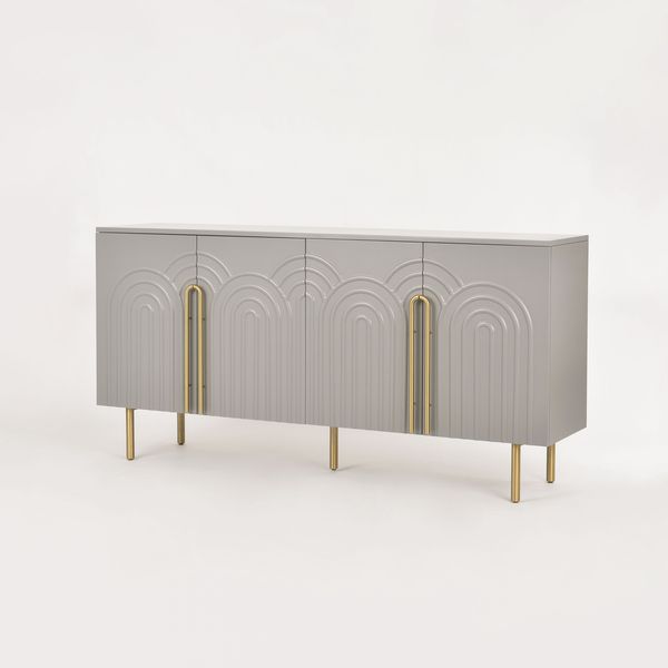 Livin Hill 'Stilig' Kommode, MDF hellgrau, 88 x 40 x 180 cm