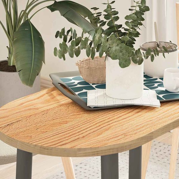 vidaXL Tischplatte 80x40x2 cm Massivholz Eiche Oval 4009061