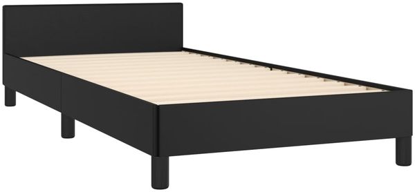 Einzelbettgestell Design für Erwachsene mit Kopfteil Schwarz 90x190 cm Kunstleder d3275e Bild 5