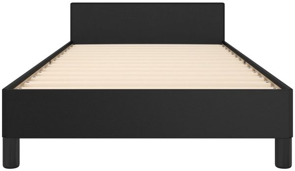 Einzelbettgestell Design für Erwachsene mit Kopfteil Schwarz 90x190 cm Kunstleder d3275e Bild 6