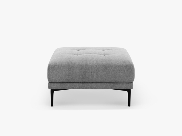 Micadoni Hocker Bemy 1-Sitzer Strukturierter Stoff Grau