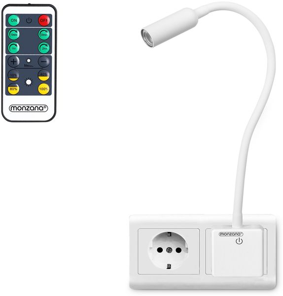 MONZANA® LED Steckerlampe Timer Dimmbar mit Fernbedienung tageslichtweiß