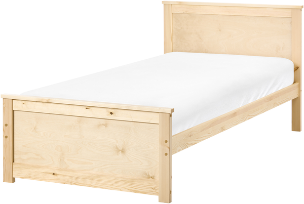 Bett mit Lattenrost Kiefernholz DAUPHIN 90 x 200 cm Hellbraun