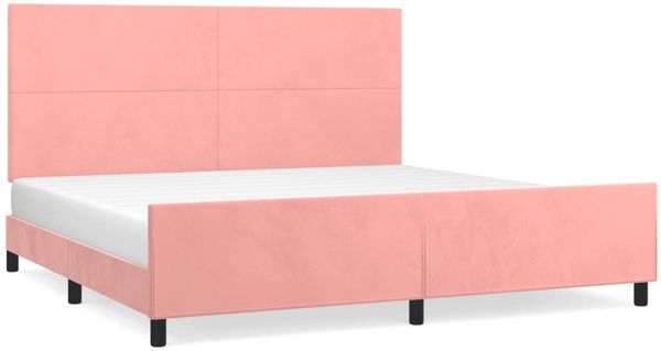 Doppelbett, Bettgestell Modernen mit Kopfteil Rosa 200x200 cm Samt d1098e