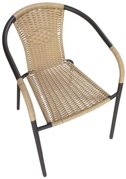 LC Garden Stapelstuhl Garvista Stapelstuhl 54x52x72cm schwarz Gartenstuhl Terassenstuhl, Pulverbeschichteter Stahl