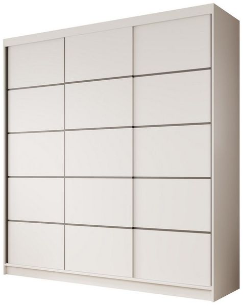 MOEBLO Schiebetürenschrank Tagra 200 (3 Türen, 11 Einlegeböden, Kleiderstange, Laminat, Modernes Design, Schwebetürenschrank Schrank Garderobe Schiebtüren Schlafzimmer) (BxHxT): 200x215x58cm