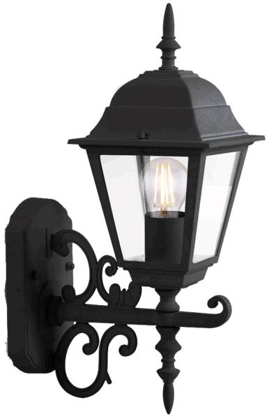 Wandleuchte, Aluminium, schwarz, Glas, klar, H 40 cm, VT-760