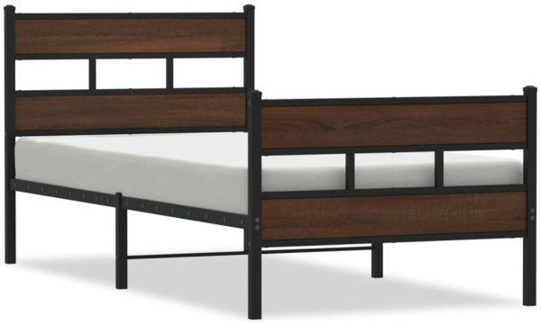 vidaXL Bettgestell ohne Matratze mit Kopf- und Fußteil 107x203 cm 4017165