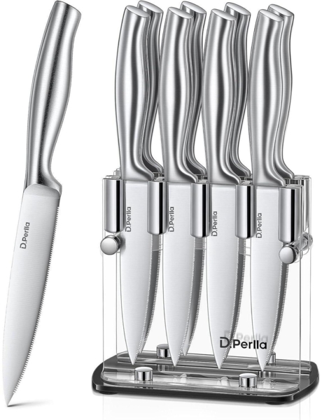 Messerblock mit Messer Steakmesser Set 9-teiliges ergonomischer Griff