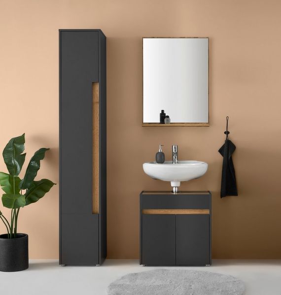 INOSIGN Badmöbel-Set CITY/ GIRON, Bad im zeitlosen Design, 3-teiliges Badezimmer, (Set, 3-St), Badschränke und Spiegel, in zwei Farben verfügbar, viel Stauraum