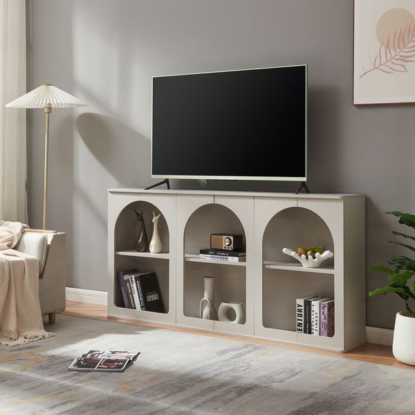 Sideboard Trorhun 160x30x80 cm Grau [en. casa]