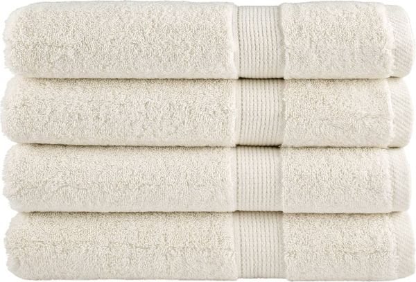 vidaXL Premium-Handtücher SOLUND 4 Stk. Cremeweiß 100x200 cm 600 g/m² 137486