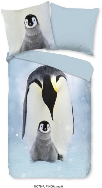 Good Morning Flanell Bettwäsche 155 X 220 cm + 1- 80 X 80 cm Pinga penguins bunt