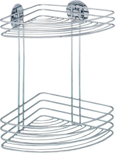 WENKO Dusch Eckregal, 2 Ablagen, Befestigen ohne bohren, Turbo-Loc®