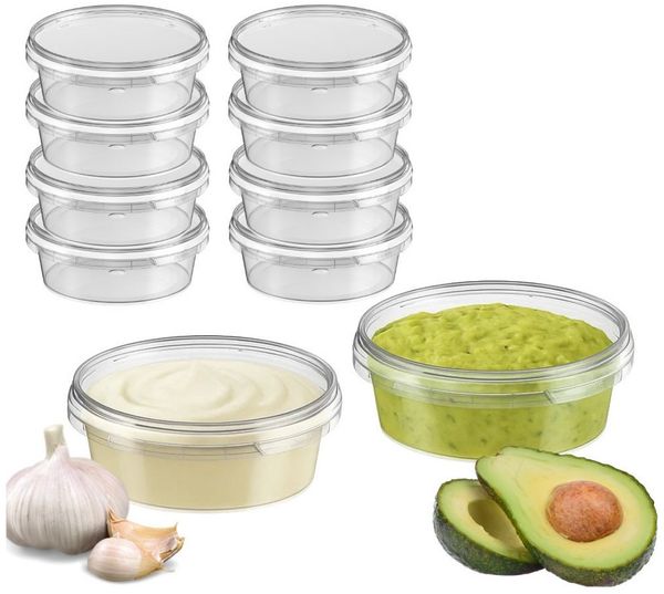 mikken Frischhaltedose 130 ml Feinkostbecher Lebensmitteldose Frischhaltebox, (Spar-Set, 10-tlg, 10-100er Set), stapelbar, für Heißabfüllung bis 95 °C, Gefrieren bis -20 °C